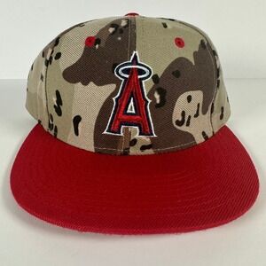 Anaheim Angels MLB Hat Camo Red Bill State Farm Baseball Cap